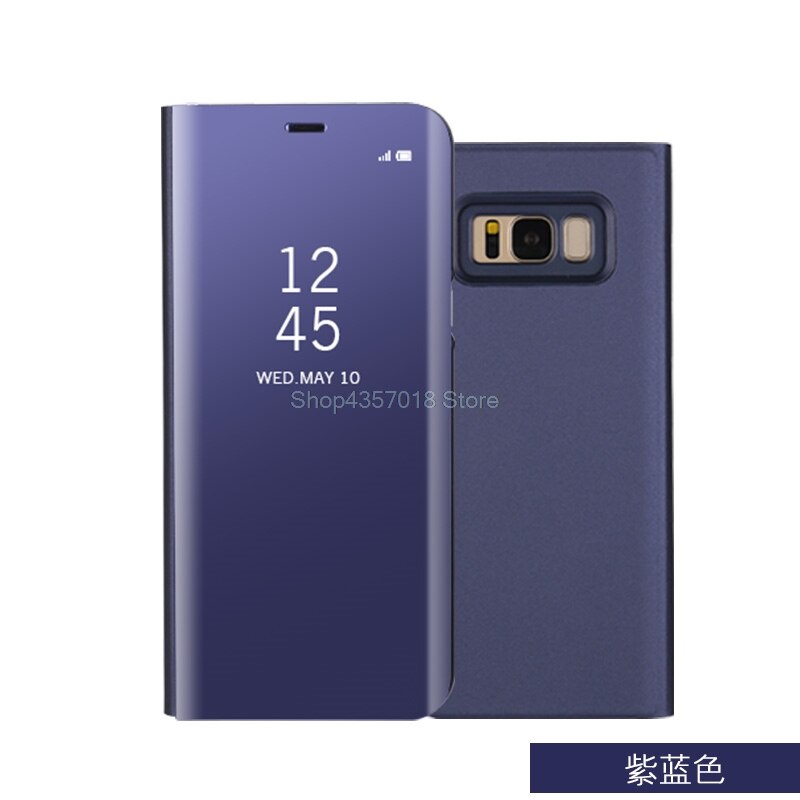 Para samsung galaxy s8 g950f g950fd caso espelho de luxo smart view janela flip caso para samsung s8 s 8 SM-G950F SM-G950FD SM-G950: Purple / Only Case