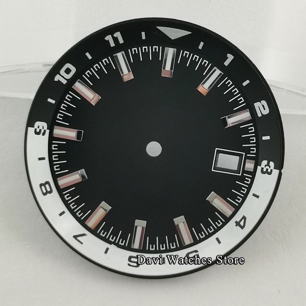 36.5mm Sterile Watch Dial Green Luminous Black/White/Blue Dial Fit NH35 NH35A automatic movement