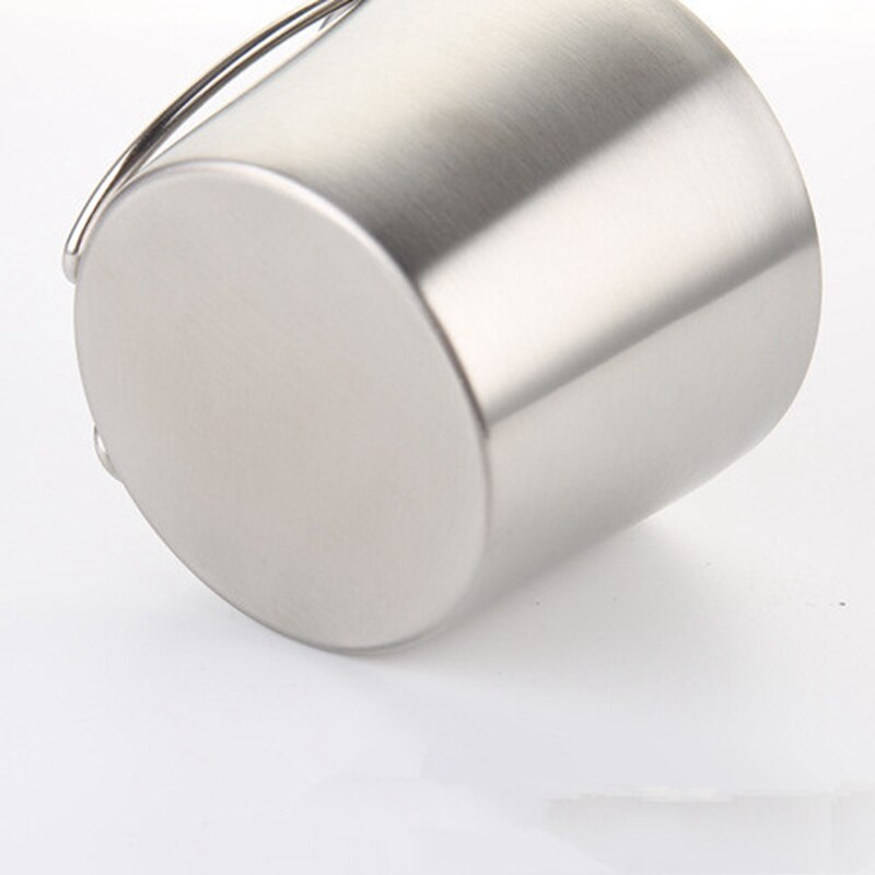 350ml Portable Camping Cup Outdoor Folding Handle vacuum Cups Durable double Stainless Steel coffee beer Mug