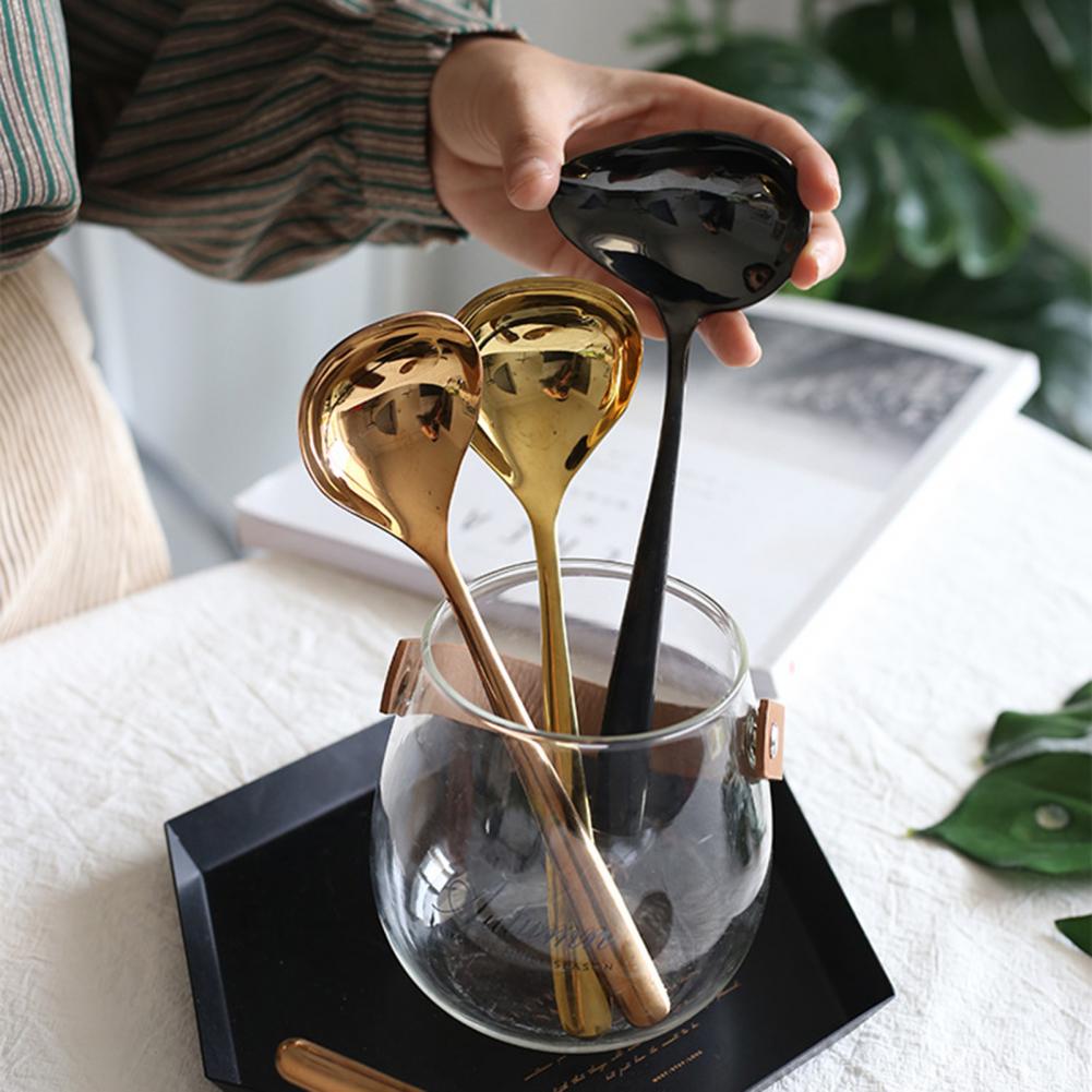 Cuillère à Sauce en acier inoxydable avec bec, petite louche à soupe, cuillère de service créative à huile, outil de cuisine, Pot louche à soupe