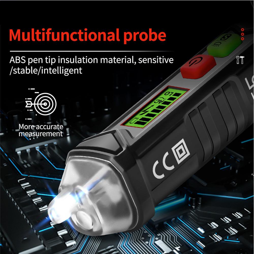 AC Voltage Test Pen Intelligent Non-contact Tester Power by 2*AAA Battery with LED Flashlight AC Voltage Measure Tester