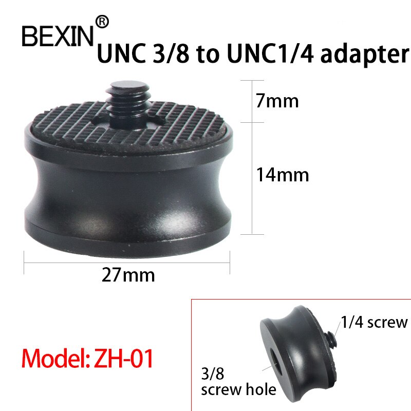 BEXIN ZH01/02 aluminum camera conversion screw adapter quick release screw mount for camera tripod ball head monopod