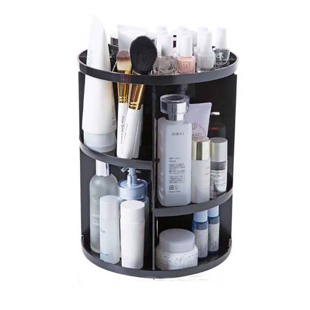 Makeup opbevaring plast skuffe kosmetisk 360- graders roterende børsteholder smykker hylde aftagelig skønhed arrangør