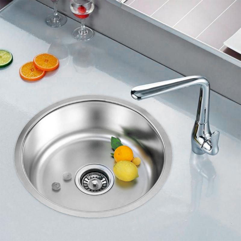 Cuisine 304 acier inoxydable manuel tréfilage épaissi simple auge évier ensemble grand simple réservoir légumes lavabo HWC