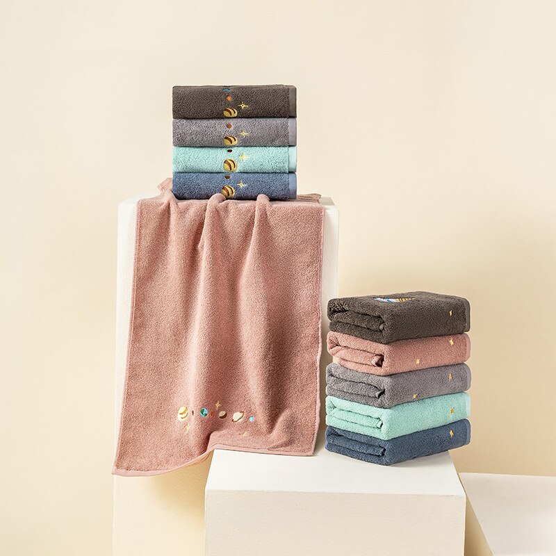 40*90Cm Planeet Katoen Handdoek Borduren Verdikking Mannen En Vrouwen Handdoek Geborduurde Badhanddoek Grote Badstof absorberende Handdoek