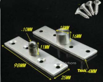 2 Stks/partij Rvs 360 Graden Rotatie 74/95/98Mm Roterende Scharnieren Locatie As Up En Down deur Verborgen Scharnieren: Size 3