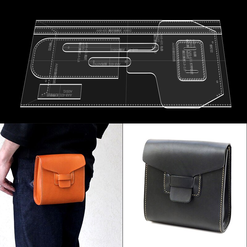 DIY Leather craft Mini Waist bag sewing pattern Acrylic template Sewing Pattern