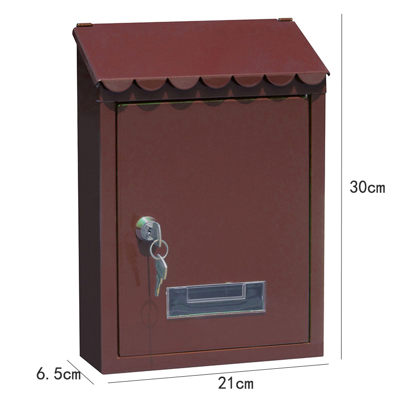 Outdoor Lockable Metal Mailboxes Wall Mounted Mail Box Bucket Post Letter Boxwith Key For Home Garden Decoration Garden Supplies