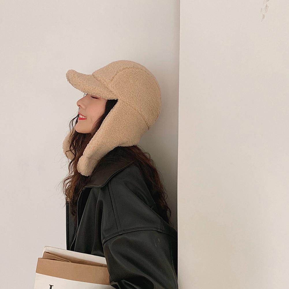 MISSKY mujeres sombreros estilo coreano todo a juego espesado Linda gorra de béisbol oído protección de peluche sombrero para Otoño Invierno