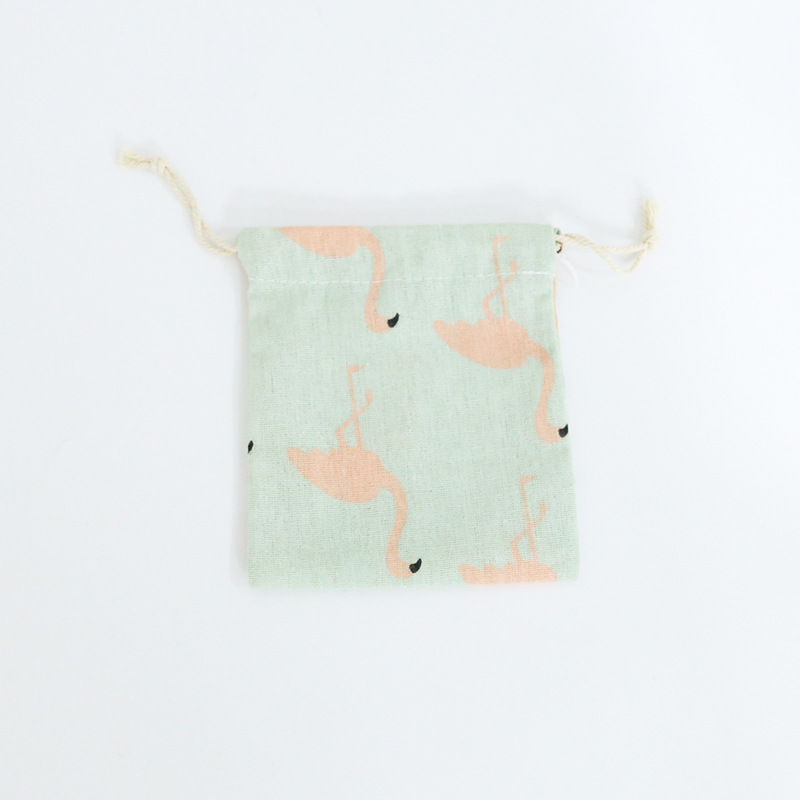Mode Multifunctionele Draagbare Reizen Cosmetische Zak Katoen Trekkoord Student Doek Bag: LightGreen-S