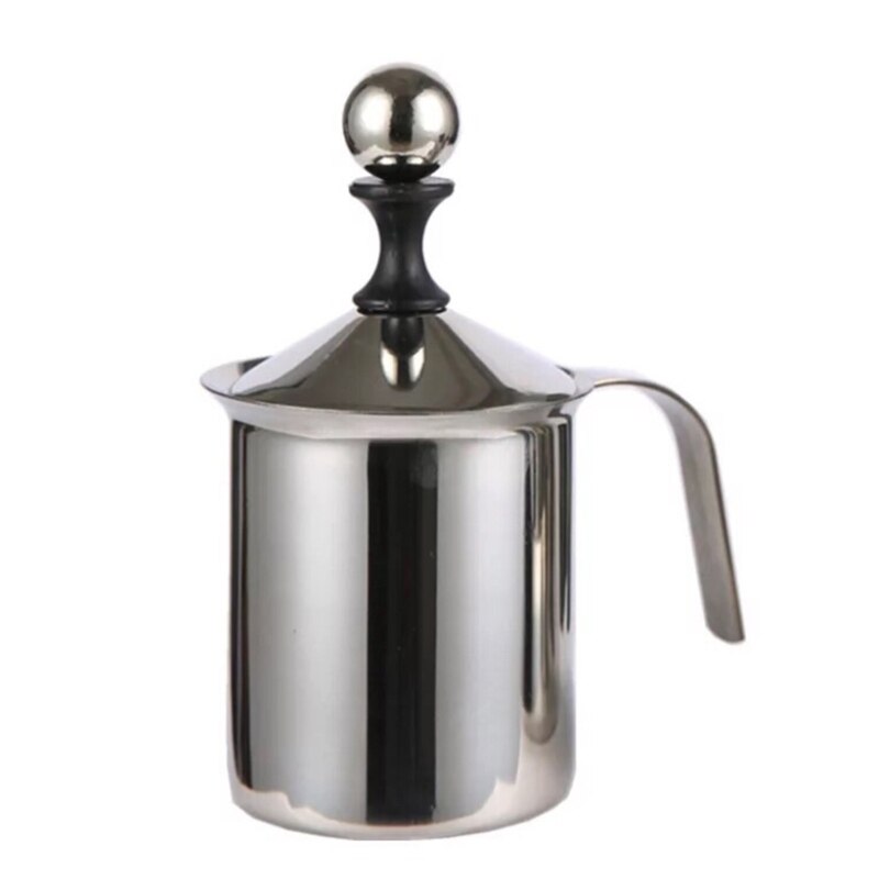 400Ml Handmatige Melkopschuimer Roestvrij Staal Melk Creamer Schuim Mesh Koffie Foamer Creamer Keuken Applicance: Default Title