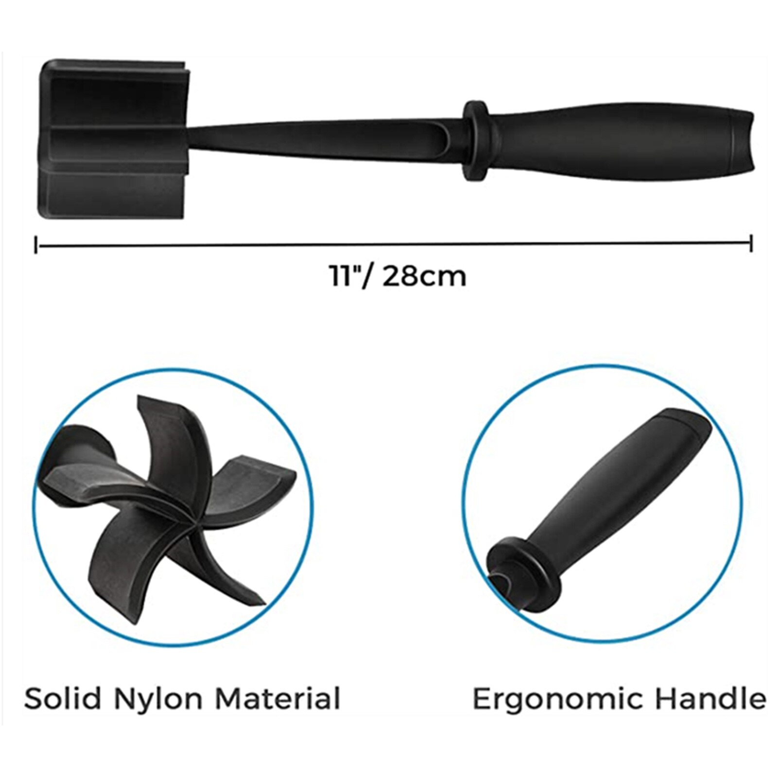 5-blade High-Temp Hamburger Meat Chopper Durable Multifunctional Masher Cooking Spatula Fruits Vegetables Salad Mixing Tool