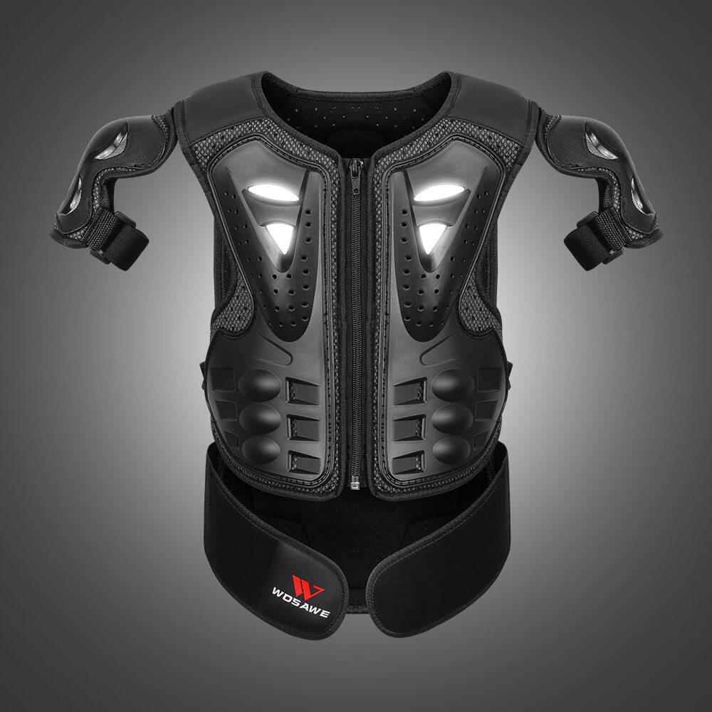 WOSAWE PE Hard Shell Children Electric Motorcycle Full Body Protect Armor Chest Spine Vest Kids Dirt Bike ATV Knee Protector