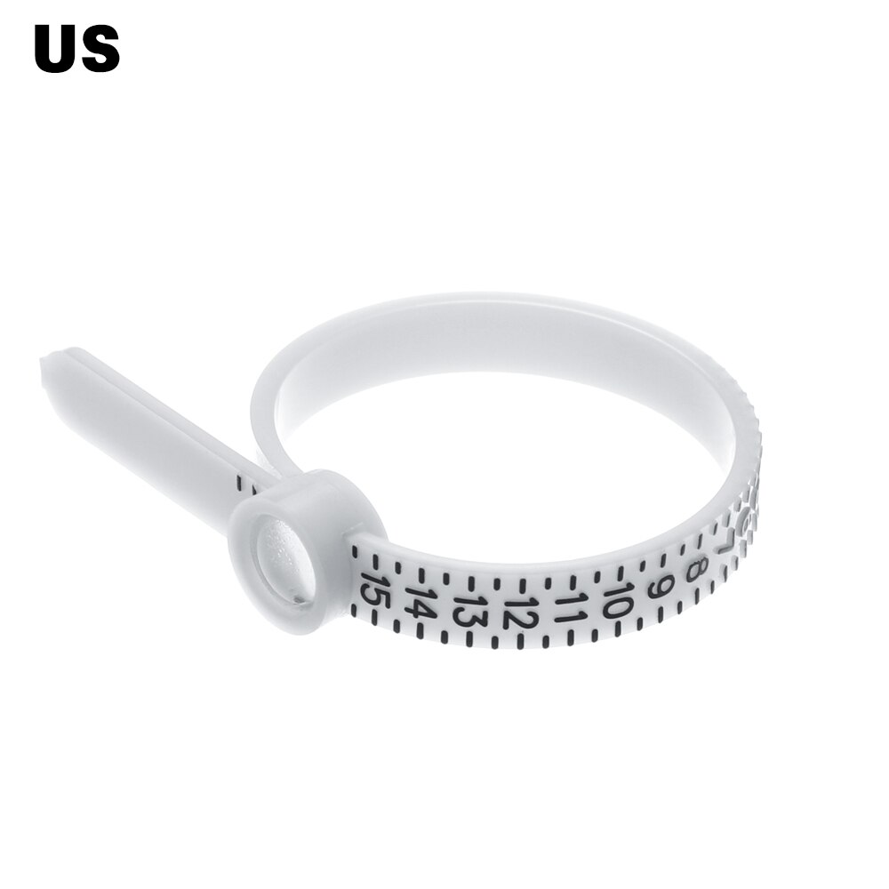 1PC UK/US/EU/JP Ring Ruler Measurer Finger Ring Gauge Tester With Magnifier Jewellery Making Ring Band Men and Womens: Magnifier-US