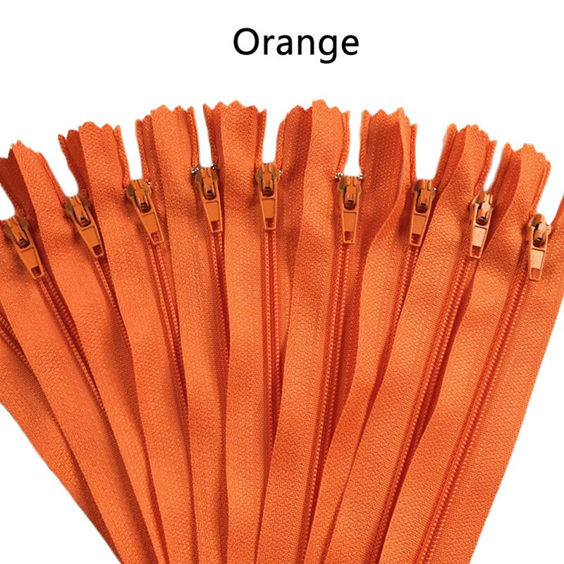 10 kpl 8 tuuman suljetut nylon vetoketjut räätälöity peitto craftter vetoketjut itse ompelemiseen kiinnitin vaatteiden ompelutarvikkeet: Oranssi