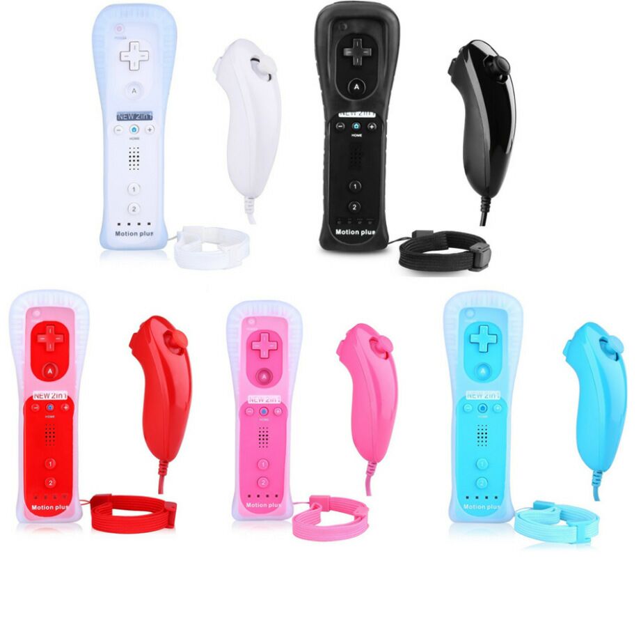 Bezprzewodowy pilot do konsol Nintendo i Wii, zdalne sterowanie, joystick, gamepad, 2 w 1, wbudowany system motion plus