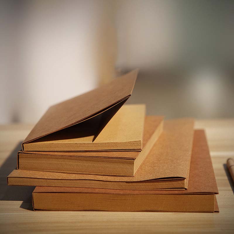 Ezone anteckningsbok planerare brun/beige papper tomma sidor skiss anteckningsbok klippbok resedagbok skola kontorsmateriel