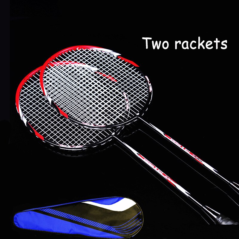 Competition Badminton Rackets Kit Two Offensive Full Carbon Fiber Padel Sport Racquettes G4 Rod Racquets With Bag