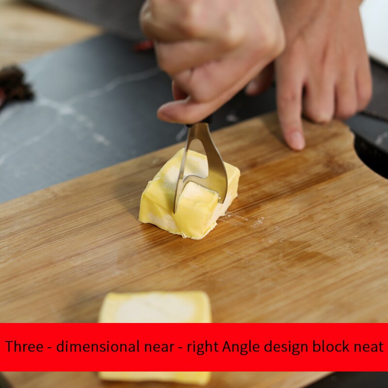 304 stainless steel butter split dicing knife home cheese cutting block knife silicone handle