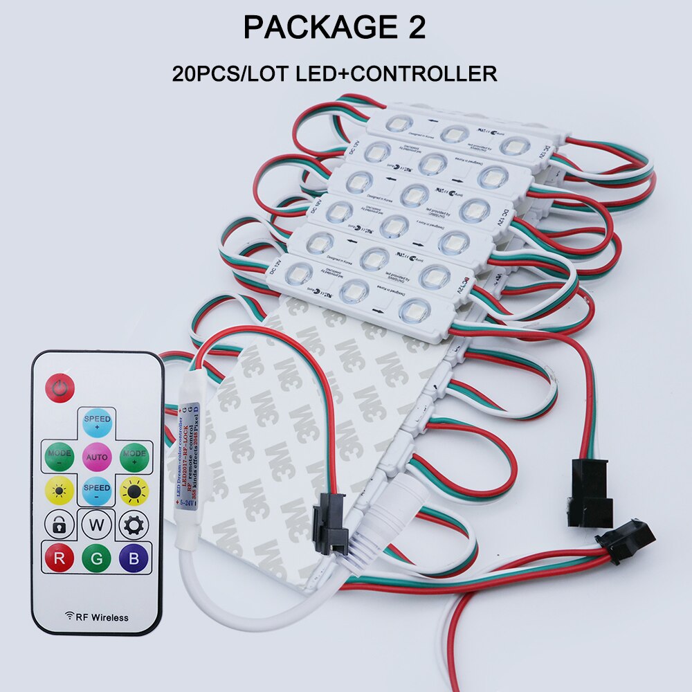 12V WS2811 LED Modules Dream Color RGB LED Strip 5050 IP65 Waterproof for Advertising Letter Led Sign Backlight: LED and Controller