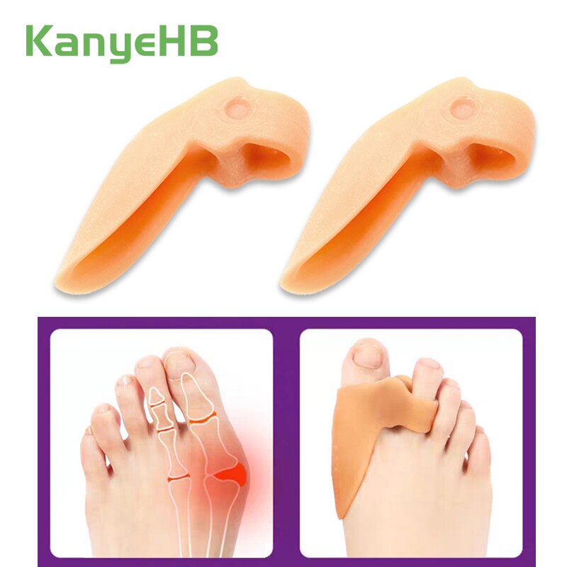 2Pcs Siliconen Grote Teen Separator Bunion Regelaar Hallux Valgus Teen Straightener Corrector Gel Voet Teen Pedicure Voeten Massage Tool