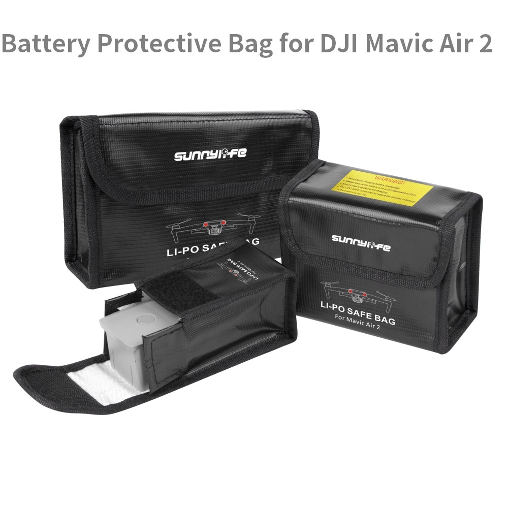 Sunnylife Lipo Safe Bag Explosieveilige Beschermende Batterij Opbergtas Voor Dji Mavic Air 2 Camera Drone Accessoires