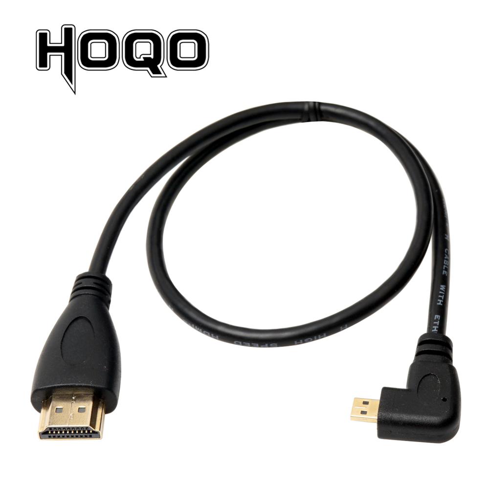 Cable Micro HDMI a HDMI de 90 grados, compatible con arriba/Izquierda/ángulo derecho, para cámara Digital Sony a6400 GH4, tableta de 50cm/150cm: Right / 0.5m