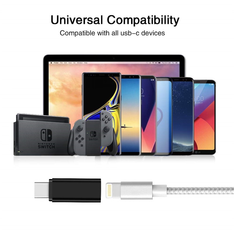 3PCS Metal Usb Type C To Lightning Adapter for Samsung Galaxy S9 S10 S20 Plus IPhone 11 Pro Max X 7 8 USBC To Ios Jack Converter