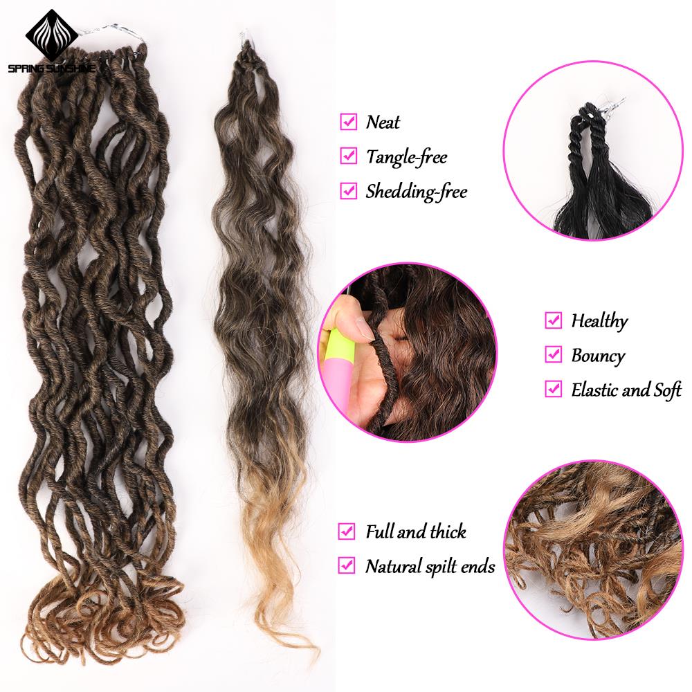 Ombre Goddess Mermaid Faux Locs 20inch 18Root Bohemin Crochet Braid Hair Braids Synthetic Braiding Hair Extension For Women