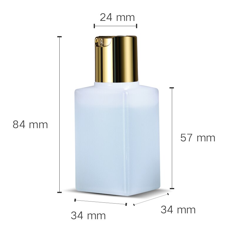 50 stk tom firkantet flaske med gulllokk for flytende kosmetiske påfyllbare flasker av matkvalitet 50ml 100ml: 50ml gjennomsiktig