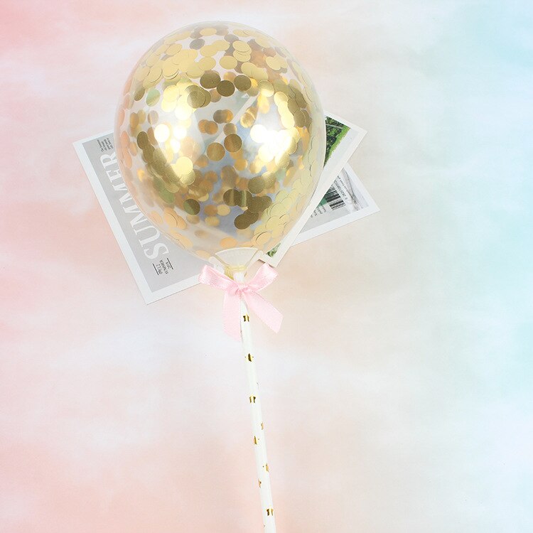 2 stk bursdagsdekorasjon paljettballong gjennomsiktige hjerteformede ballonger konfetti festkaketilbehør: 5