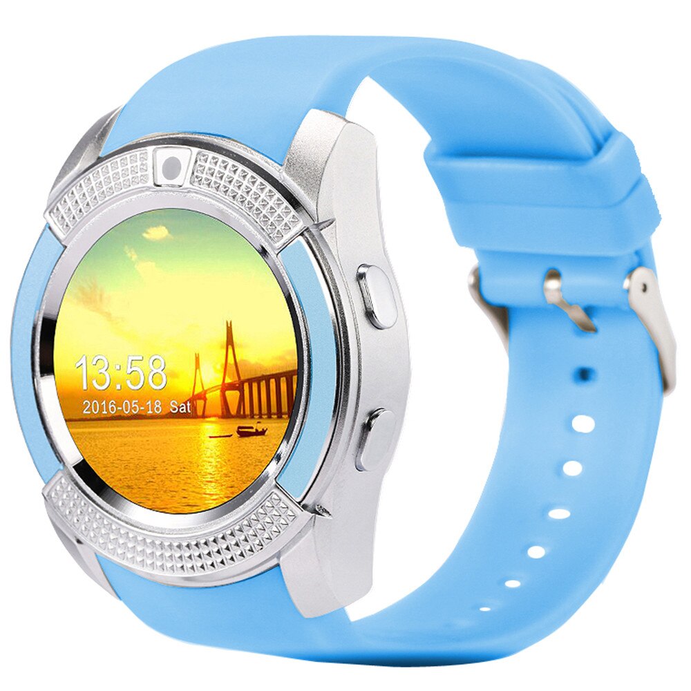 V8 Children Adult Card Music Sports Smart Call Watch Touch Screen Phone Step Counter Bluetooth Information Reminder Smart Watch: D