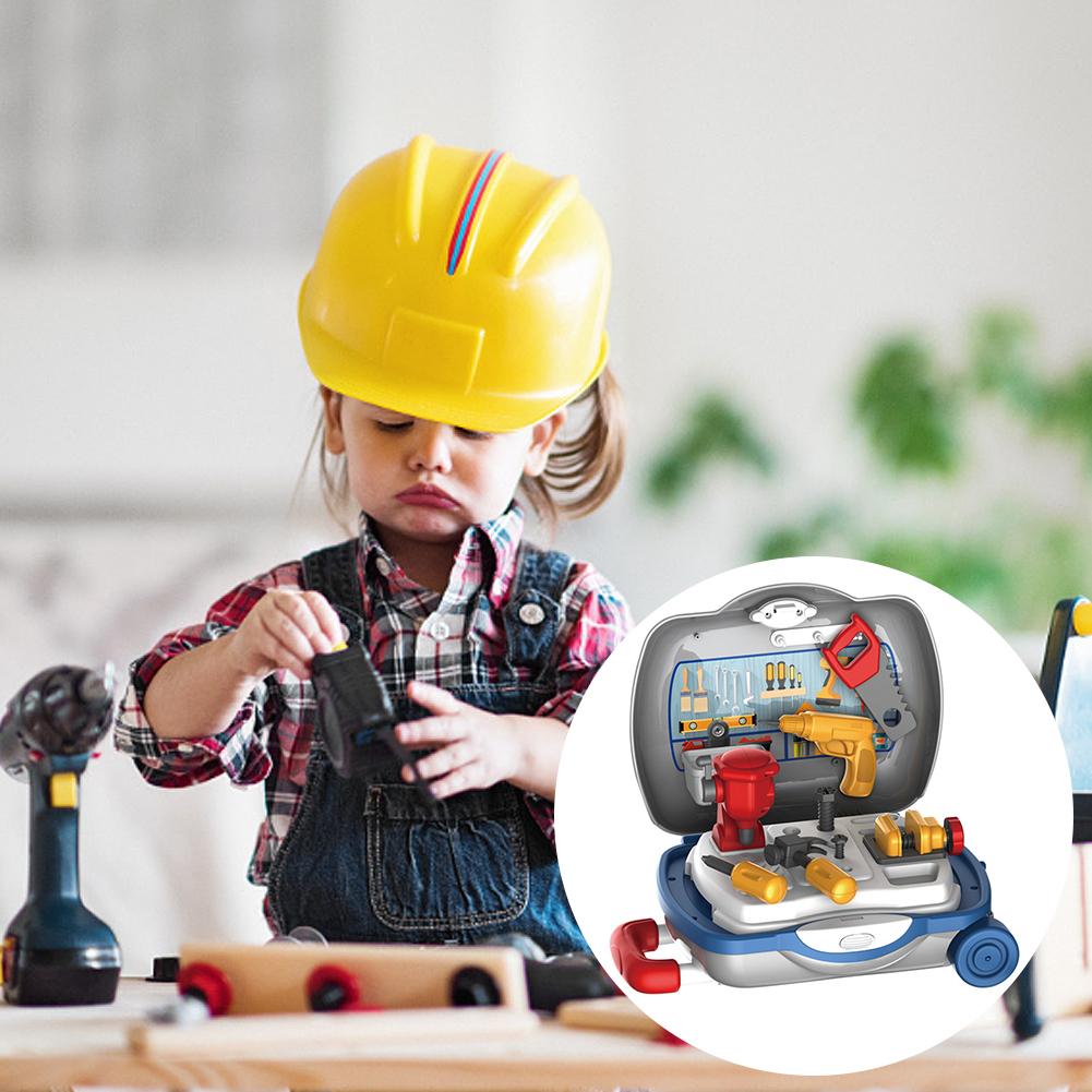 Child Repair Tools Children's Toolbox Baby Simulation Repair Tools Electric Drill Screwdriver Repair Toy House Trolley Case: Default Title