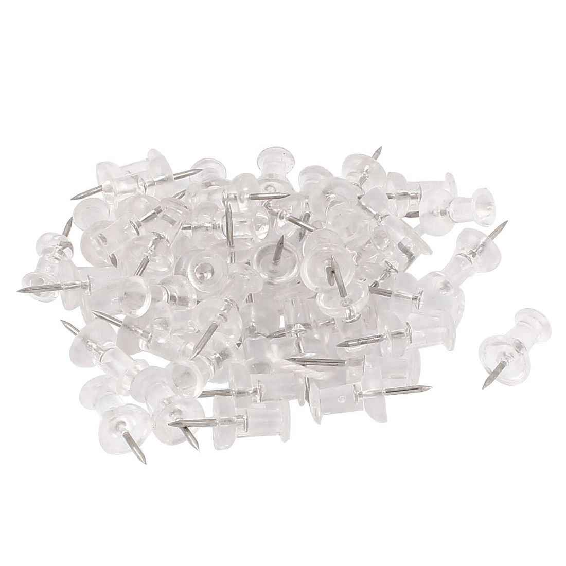 Home office plastic coating thumbtacks 50 Transparent