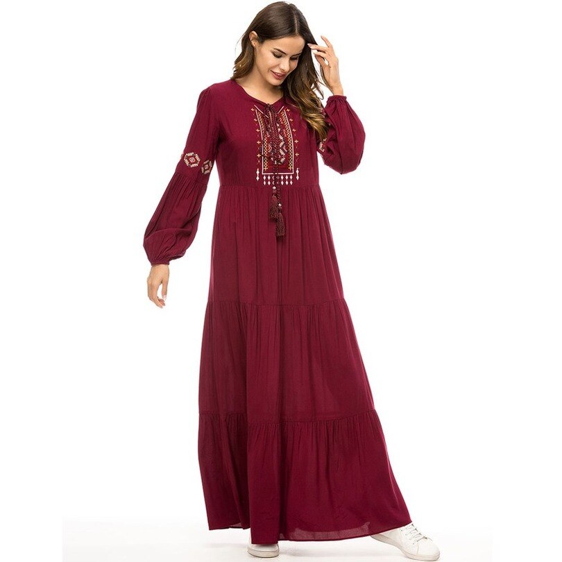 Abaya-Robe à volants pour femmes musulmanes, Kaftan, Robe Qatar eau, tenue de dubaï avec Hijab