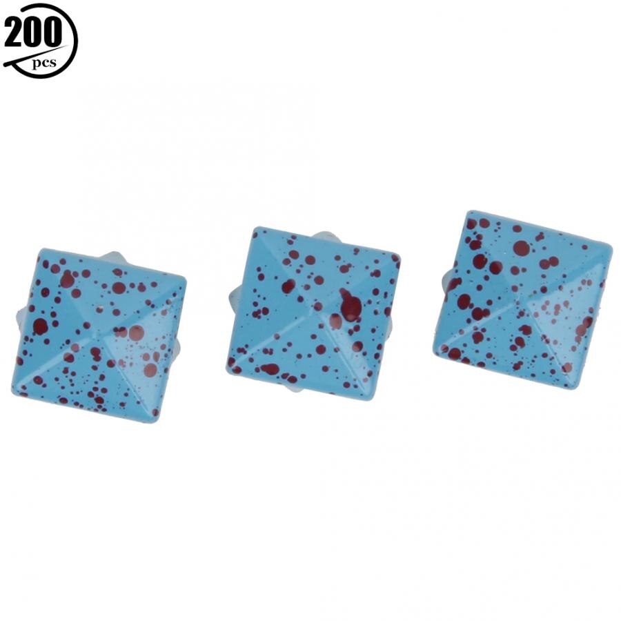 200 stk pyramide nitter tøjtaske dekorativt tilbehør metal pyramide nitter 10mm pyramide nitter: Blå