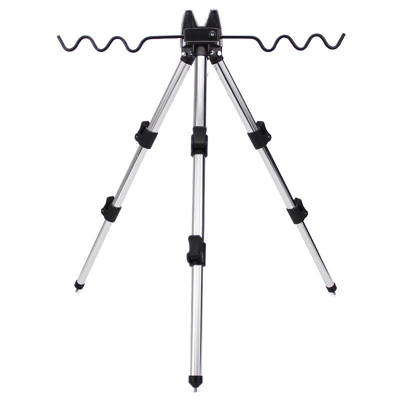 Aluminum Alloy Telescopic 5 / 7 Groove Fishing Rod Holder Portable Collapsible Tripod Stand Sea Fishing Pole Bracket