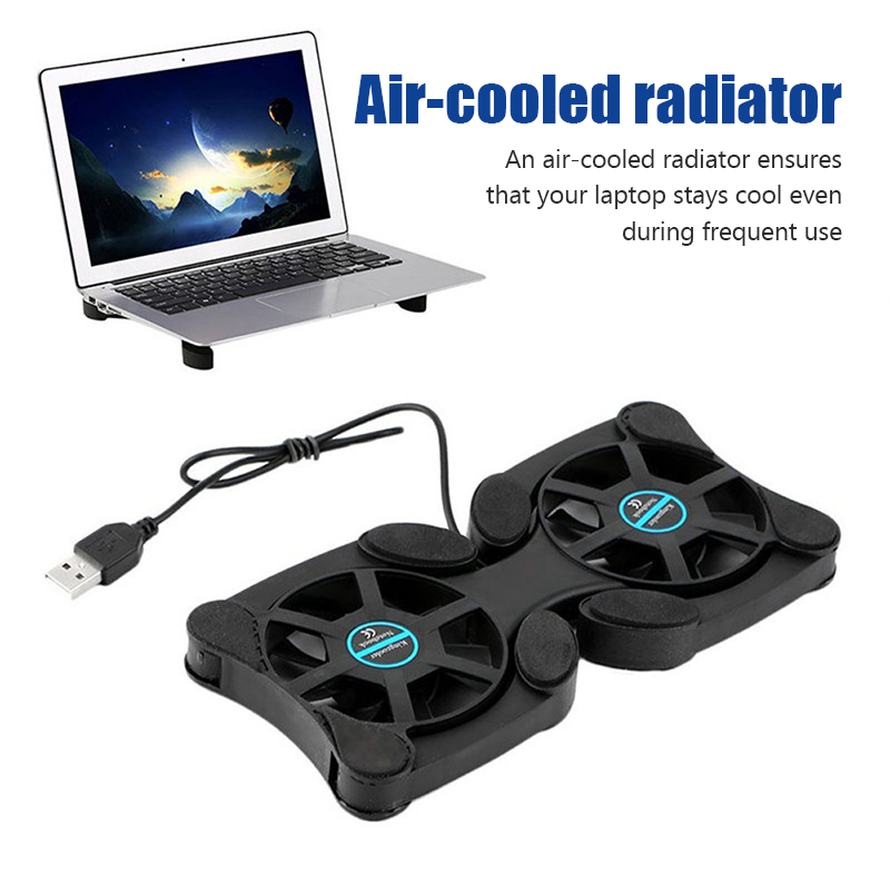 Usb Laptop Fan Stand Notebook Foldable Fan Cooler Notebook Cooling Pad with 2Fans Radiator Cooler Master Computer Accessories