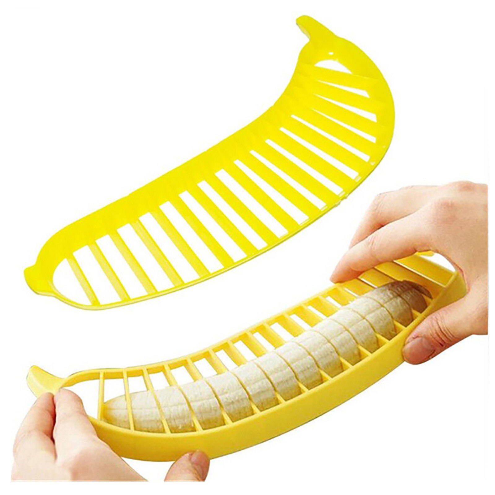 Practical Banana Cutter Fruit Chopper Plastic Banana Slicer PP Material Cutter Fruit Vegetable Salad Maker Kitchen Gadgets Tools