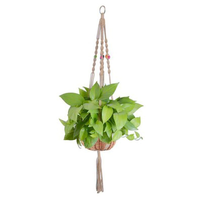 2 Cestas Colgantes De Macramé De 90 Cm | Yute Natural Para Plantas | Ideal Para Interiores Y Exteriores