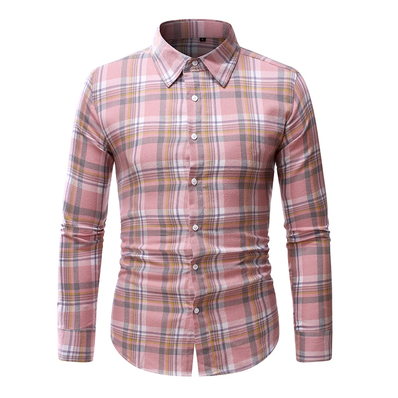 Herren Hemden Jugend Schüler literatur und kunst Streifen Hemd Männlichen lässig Plus Größe Bluse Frühjahr Neue Rosa Blau: Rosa Q803-CS666-P35 / L