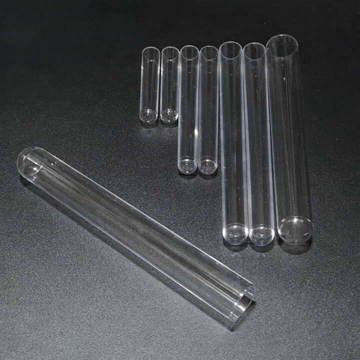 100 stk / parti dia 12mm to 20mm reagensglas af plast til slags laboratorietests dia 12/13/15/20mm