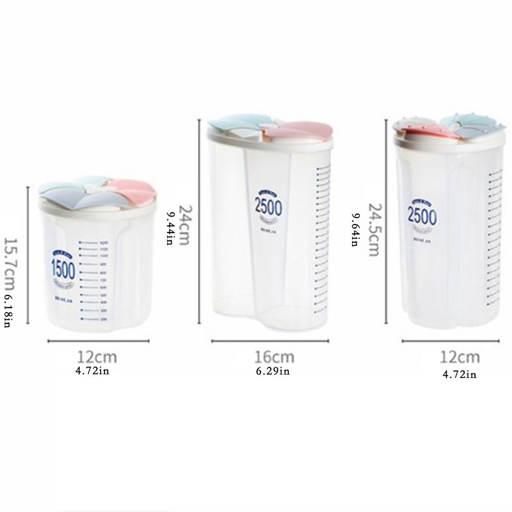 Kitchen Cereal Storage Box With Sealed Cereal Bucket Plastic Container Food Storage Jar Household Accessories