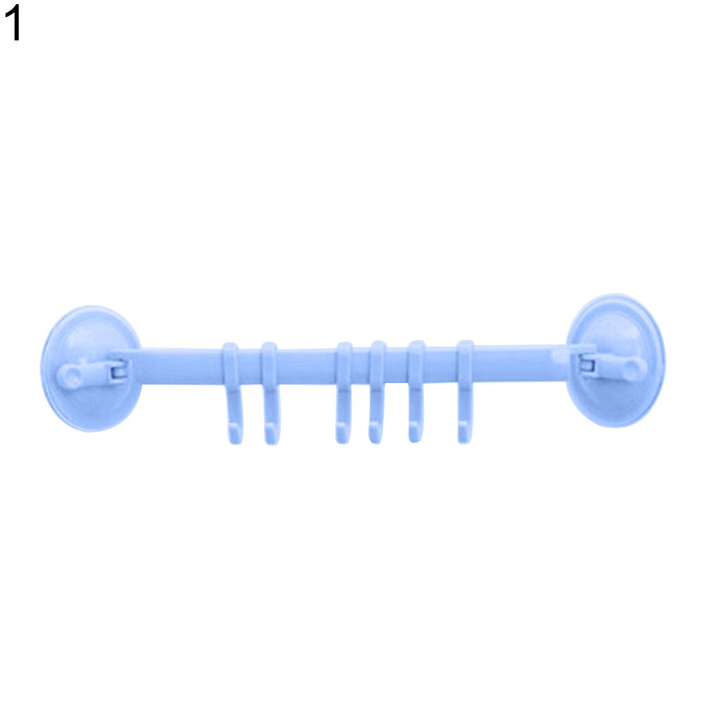 Multifunctional Suction Cup Towel Hanger Kitchen Bathroom Storage Rack Holder: Blue