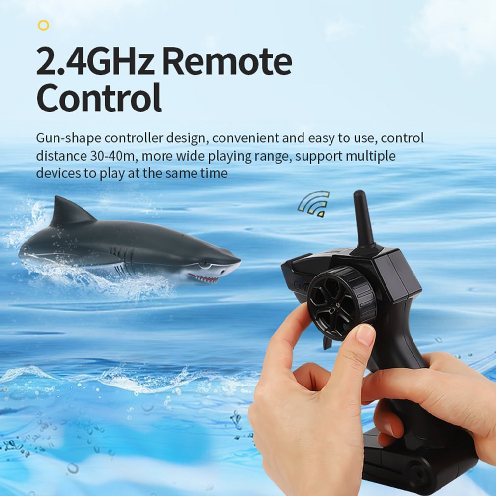 Bateau rapide requin RC 2.4G télécommandé requin jouet échelle 1:18 haute Simulation piscine salle de bains jouet bateau requin télécommandé