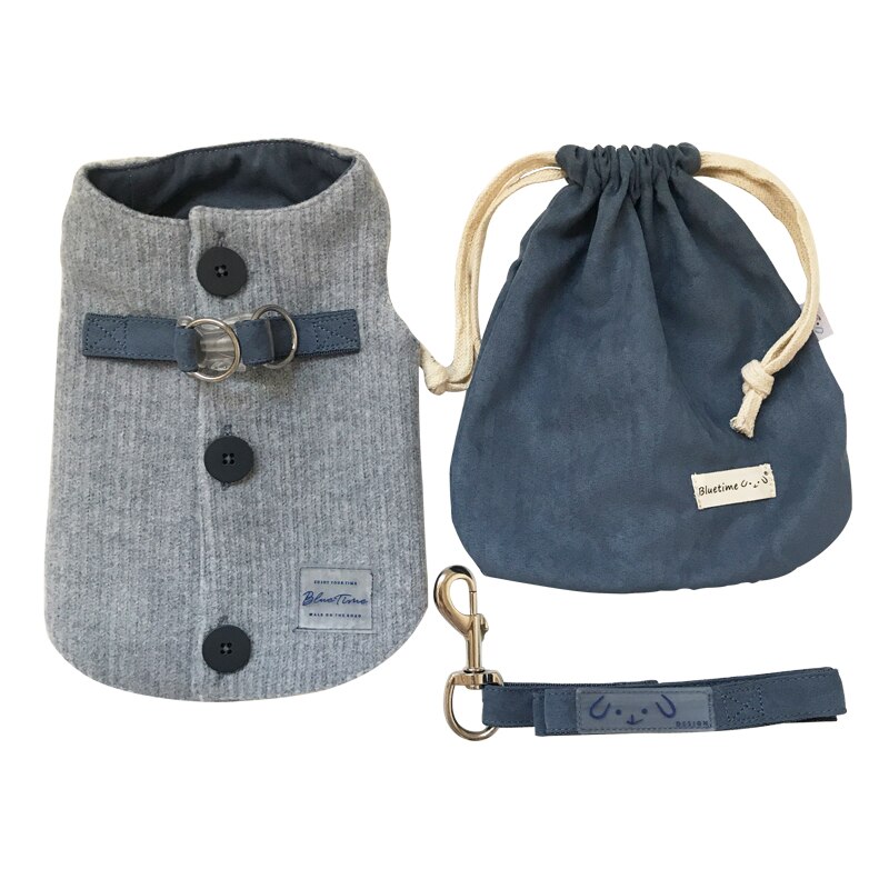 Hond Harnas Vest 120cm Hondenlijn Lead Herfst Winter Hond Kleren Outdoor Huisdier Kleding Outfit Kat Pommeren Pug Kostuum jas