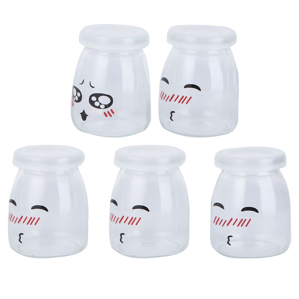 5pcs 150ml Face Pudding Bottle Glass Heat Resistan Grandado