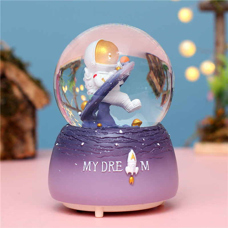 Rymd astronaut kristallkula speldosa dekoration student speldosa snö vatten boll födelsedag heminredning