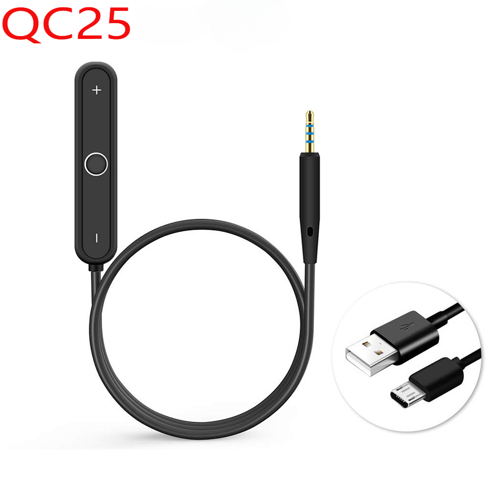 Écouteurs stéréo Bluetooth 5.0, adaptés au casque BOSE OE2, câble Bluetooth QC15 pour QC25 pour QC35 pour AE2 pour QC3 pour 700: Argent