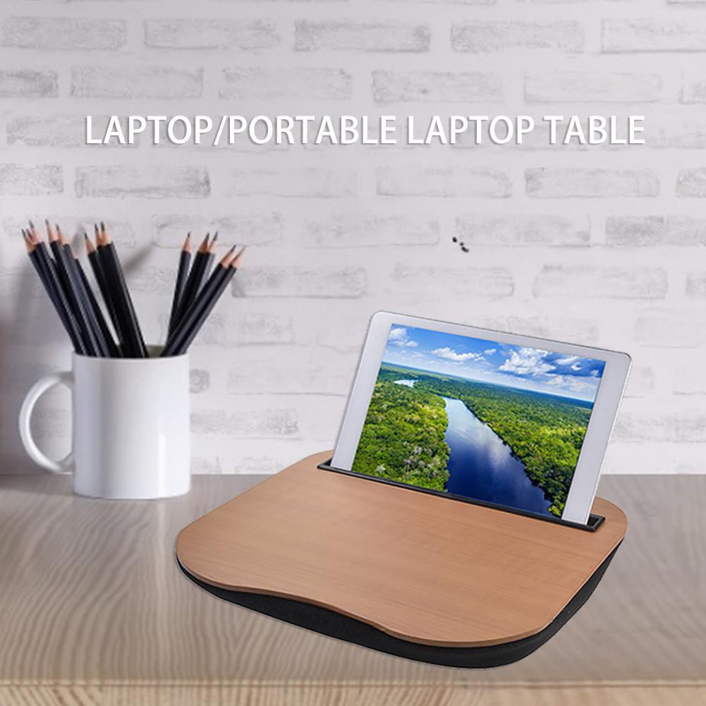 Multifunksjonell lap desk bærbar laptop tablett bambus datamaskin bord skrivebord med telefon nettbrett holder for ipad studie arbeid